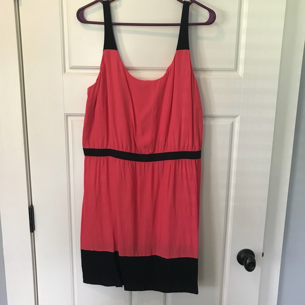 Ann Taylor Loft pink and black dress. Size 14